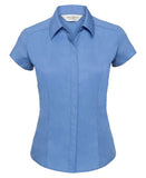 Women's cap sleeve polycotton easycare fitted poplin shirt