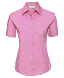 Women's short sleeve pure cotton easycare poplin shirt