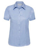 Women's short sleeve herringbone shirt