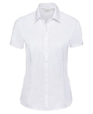 Women's short sleeve herringbone shirt