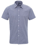 Microcheck (Gingham) short sleeve cotton shirt