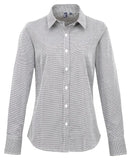 Women's Microcheck (Gingham) long sleeve cotton shirt