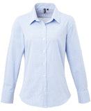 Women's Microcheck (Gingham) long sleeve cotton shirt