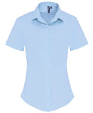 Women's stretch fit cotton poplin short sleeve blouse