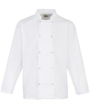 Studded front long sleeve chef's jacket